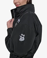 Karl Lagerfeld Women's Logo Collar Bomber