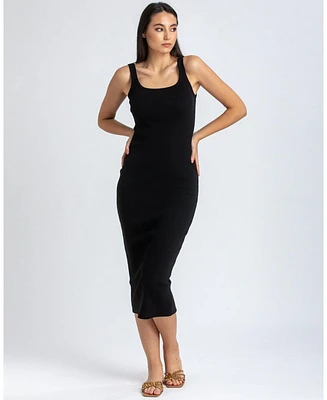 Pietro Brunelli Milano Women's Sleeveless Square Neck Super Stretch Belle Dress