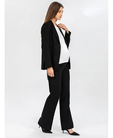 Pietro Brunelli Maternity Tailored Linen Mix Textured Harper Blazer