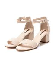 Women's Block Heel Suede Sandals Bg By Xti, Ivory