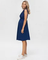 Pietro Brunelli Maternity Sleeveless Knot Detail V-Neck Nursing Papaver Dress