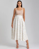 Pietro Brunelli Maternity Floral Print Hidden Pocket Midi Olivia Skirt