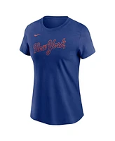 Nike Women's Francisco Lindor Royal New York Mets Fuse Name Number T-Shirt