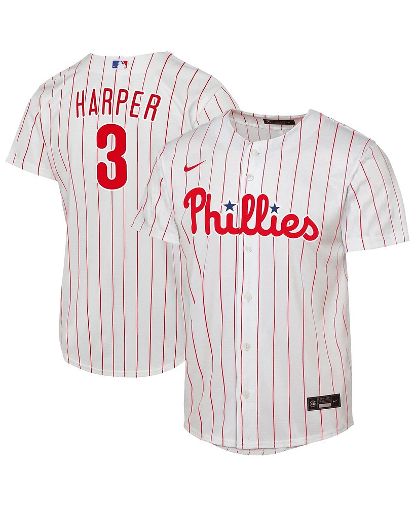Nike Big Boys and Girls Bryce Harper White Philadelphia Phillies Home Replica Player Jersey