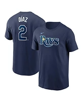 Nike Men's Yandy Diaz Navy Tampa Bay Rays Fuse Name Number T-Shirt