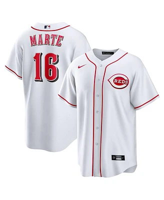 Nike Men's Noelvi Marte White Cincinnati Reds Home Replica Jersey