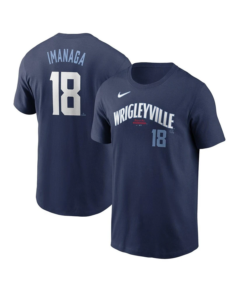 Nike Men's Shota Imanaga Navy Chicago Cubs Fuse Name Number T-Shirt