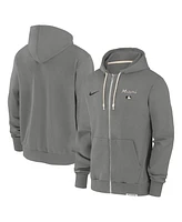 Nike Men's Charcoal Miami Marlins Authentic Collection Travel Performance Full-Zip Hoodie
