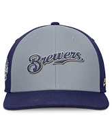 Nike Men's Gray/Navy Milwaukee Brewers Pro Performance Snapback Hat