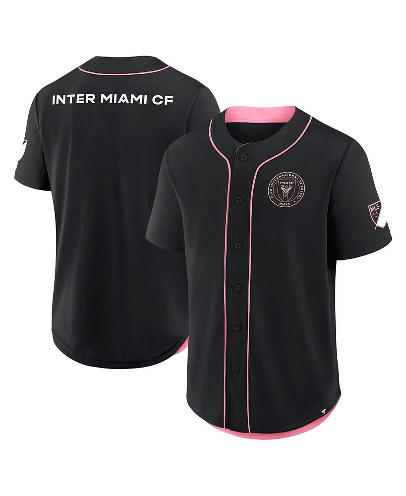 Fanatics Men's Black Inter Miami Cf Injury Time Baseball Jersey