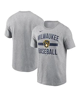 Nike Men's Heather Gray Milwaukee Brewers Arched T-Shirt