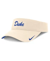 Nike Men's Natural Duke Blue Devils Primetime Ace Adjustable Visor Hat