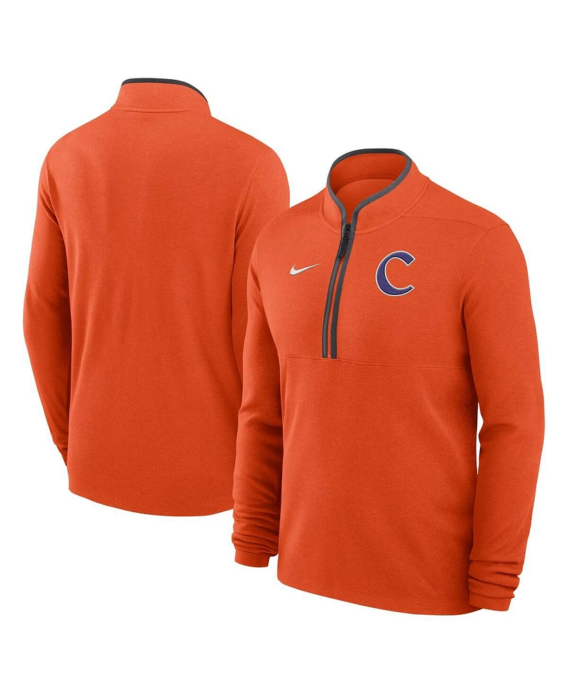 Nike Men's Orange Clemson Tigers Baseball Logo Victory Performance Half-Zip Pullover Hoodie