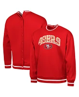 G-iii Sports by Carl Banks Men's Scarlet San Francisco 49ers Adaptive Blocker Fleece Pullover Sweatshirt