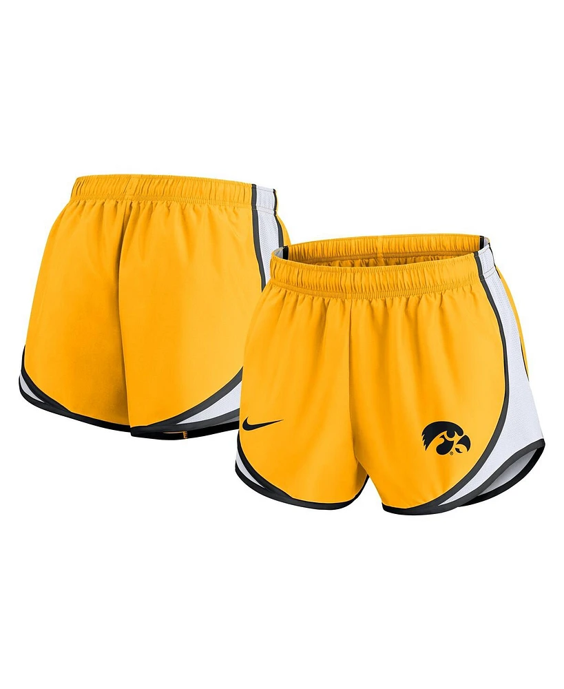 Nike Women's Gold Iowa Hawkeyes Spring Break Tempo Performance Shorts