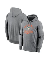 Nike Men's Heather Gray Miami Dolphins Performance Fleece Pullover Hoodie