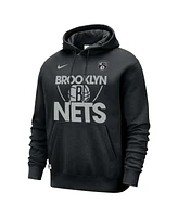 Nike Men's Black Brooklyn Nets Courtside Club Pullover Hoodie