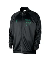 Nike Men's Black Boston Celtics Courtside Pique Club Full-Zip Track Jacket
