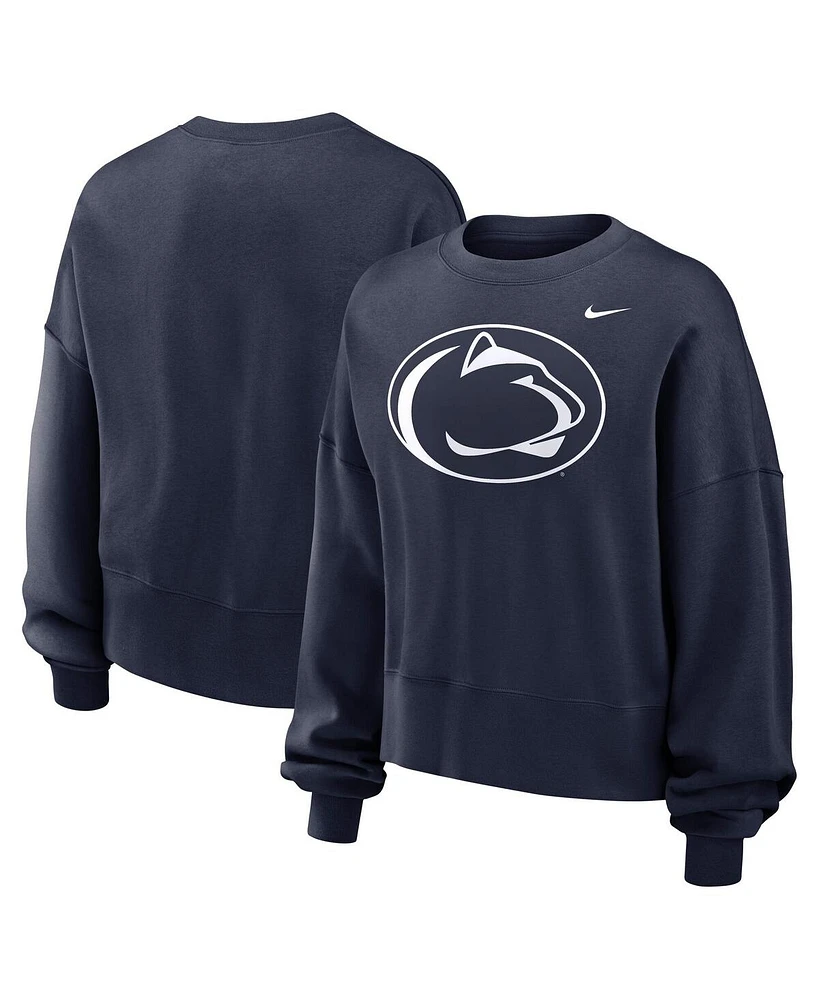Nike Women's Navy Penn State Nittany Lions Oversized Essential Pullover Sweatshirt
