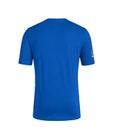 Adidas Men's Royal Kansas Jayhawks Fresh Wordmark T-Shirt