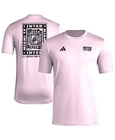 Adidas Men's Light Pink Inter Miami Cf Local Wrap T-Shirt