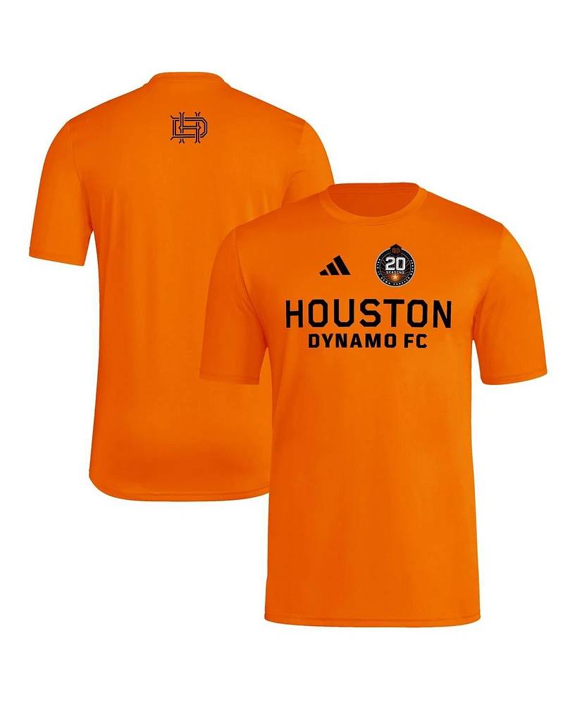 Adidas Men's Orange Houston Dynamo Fc 2025 Jersey Hook Aeroready T-Shirt