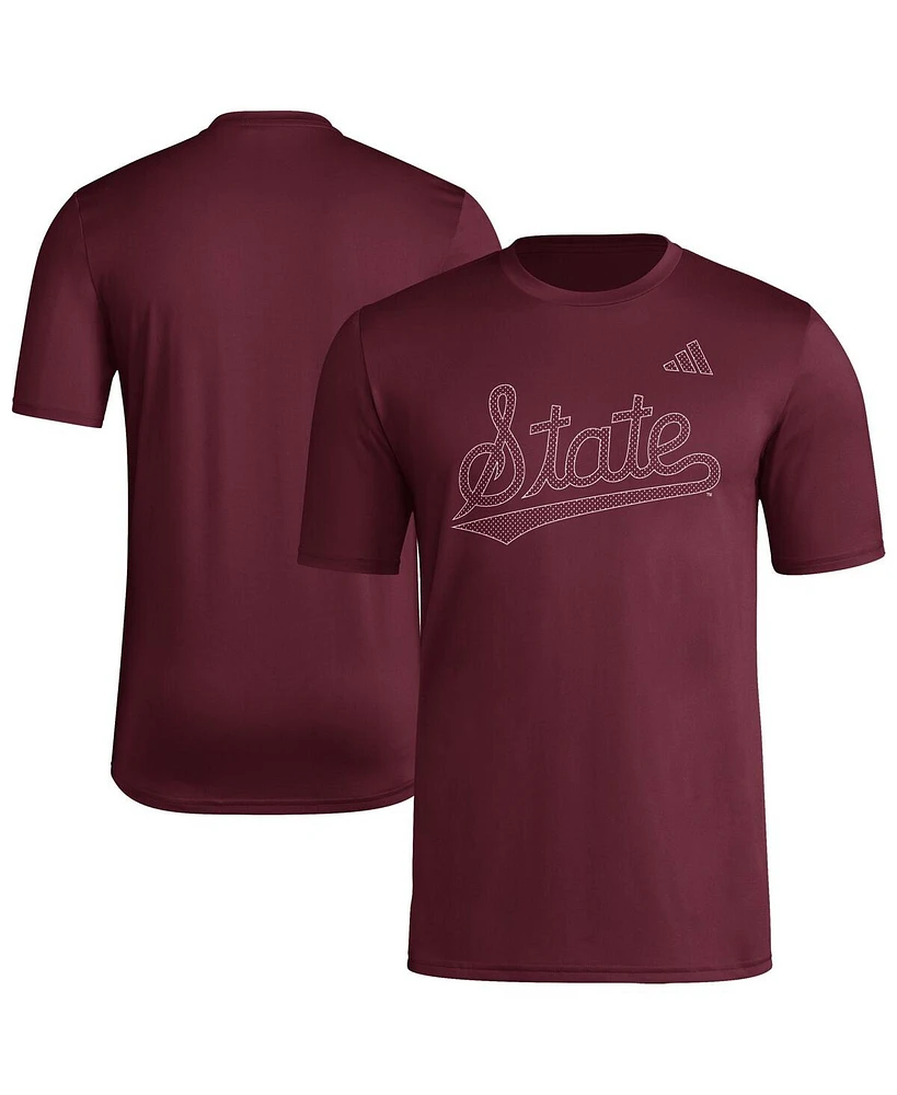 Adidas Men's Maroon Mississippi State Bulldogs Locker Local Impression T-Shirt