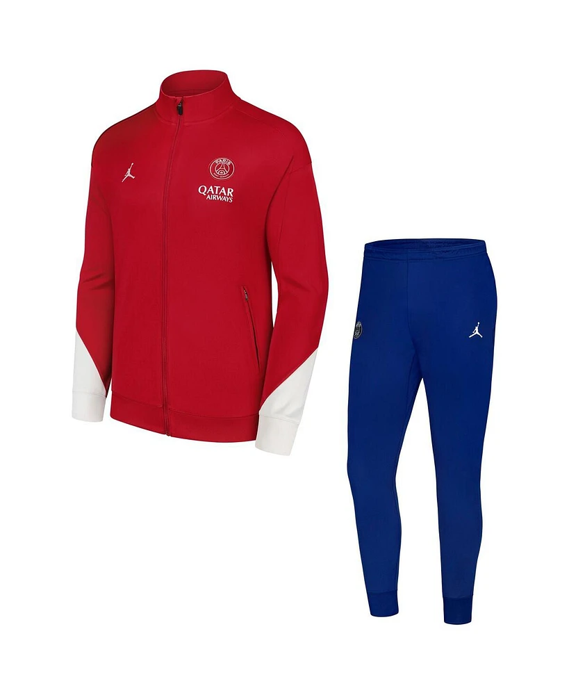 Jordan Men's 2-Piece Red/Blue Paris Saint-Germain 2024/25 Fourth Strike Full-Zip Track Jacket and Pants Set
