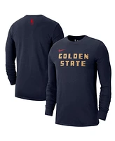 Nike Men's Navy Golden State Warriors 2024/25 City Edition Essential Logo Long Sleeve T-Shirt