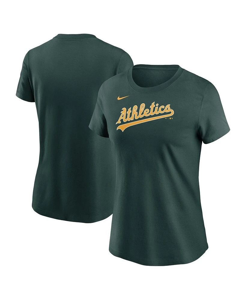 Nike Women's Green Athletics Fuse Wordmark T-Shirt