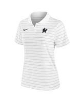 Nike Women's White Miami Marlins Authentic Collection Victory Performance Polo Shirt
