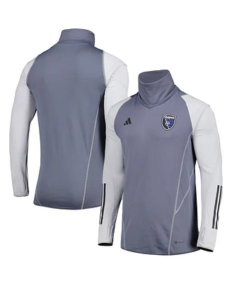 Adidas Men's Gray San Jose Earthquakes Warm Raglan Cold.rdy Top