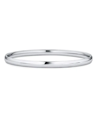 Bling Jewelry Domed Stackable 5MM Round Smooth Polished Bangle Bracelet Rose Gold Plated Stainless Steel 8 Inch