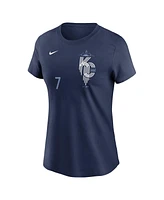 Nike Women's Bobby Witt Jr. Navy Kansas City Royals Connect Fuse Name Number T-Shirt
