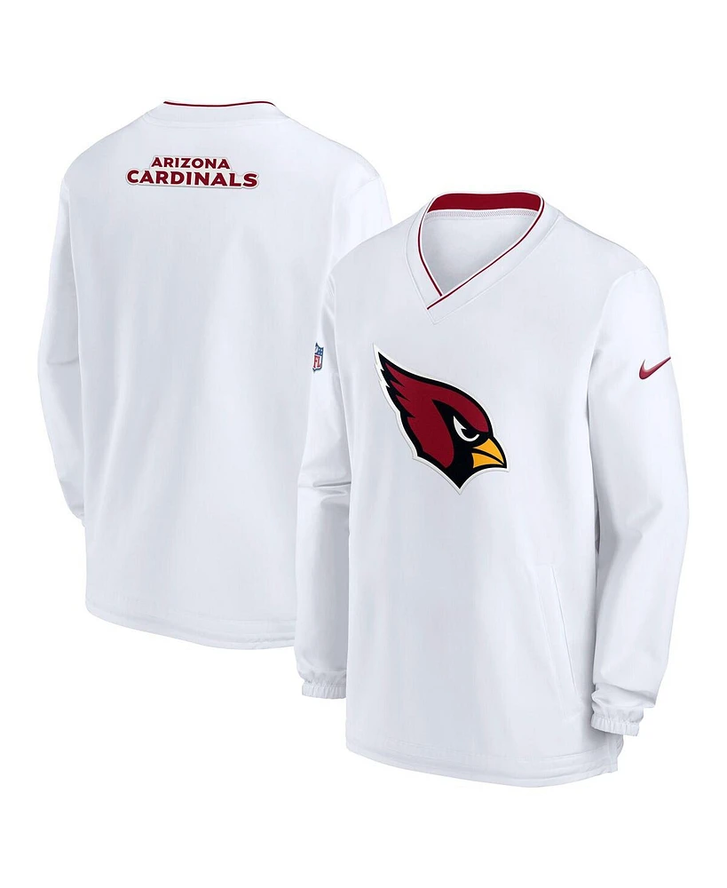Nike Men's White Arizona Cardinals 2023/24 Sideline Repel V-Neck Long Sleeve Pullover Windshirt