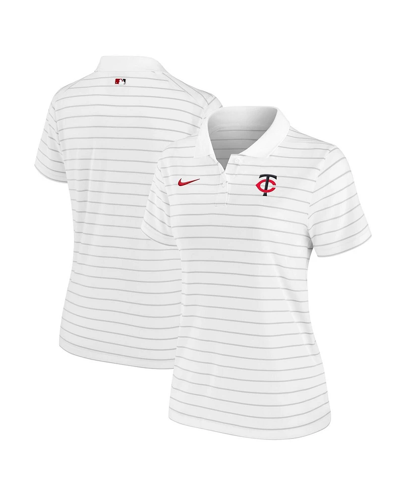 Nike Women's White Minnesota Twins Authentic Collection Victory Performance Polo Shirt