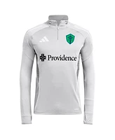 Adidas Men's Silver Seattle Sounders Fc 2025 Quarter-Zip Long Sleeve Training Top