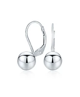 Bling Jewelry Classic Simple Basic Lever Back Round Bead Ball Drop Earrings .925 Sterling Silver