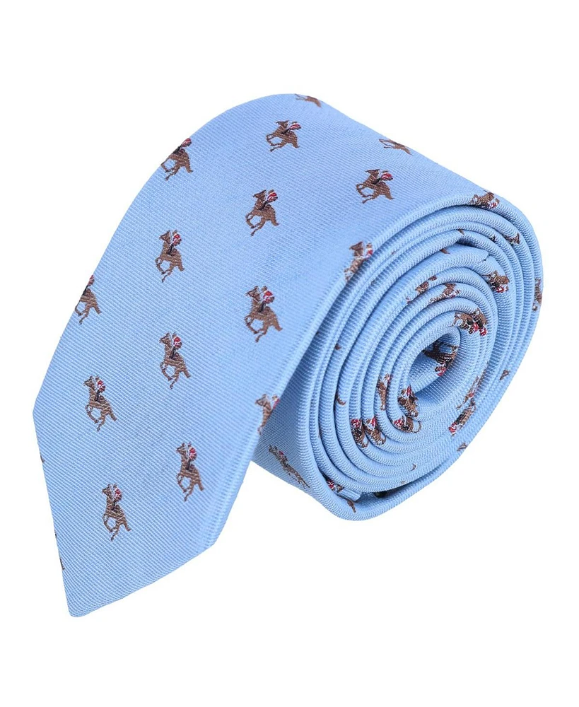 Trafalgar Men's Down The Stretch Racehorse Linen Blend Necktie