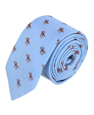 Trafalgar Men's Down The Stretch Racehorse Linen Blend Necktie