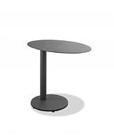 Oval Aluminum Side Table – Elegant Outdoor Accent Table for Patio & Outdoor Spaces