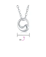 Bling Jewelry Modern Swirl Geometric Karama Circle Pendant Necklace in Sterling Silver