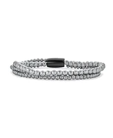 Bling Jewelry Stacked Fashion Metallic Grey Faceted Multi Strand Hematite Bead Bracelet Energy Therapy Bracelet Stress Anxiety Bracelet