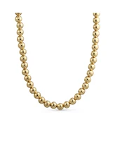 Bling Jewelry Classic Simple 6MM Round Bead Strand Necklace Gold 16 Inch