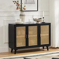 Mid-century Modern Pidcock Contemporary Door Accent Cabinet with Rattan