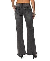 Edikted Women's Colton Boot Cut Low Rise Jeans