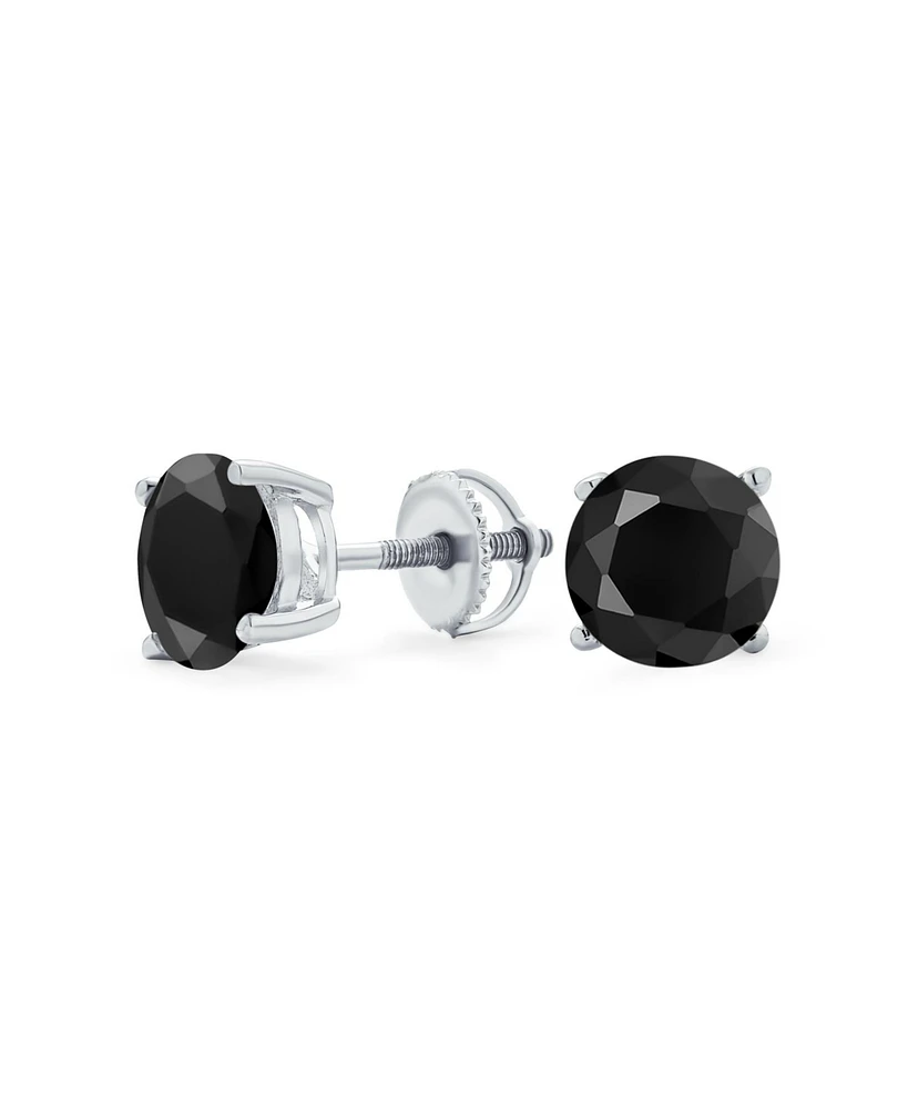 Bling Jewelry Round Cubic Zirconia Cz Solitaire Stud Earrings Rose Gold Plated Sterling Silver Screwback