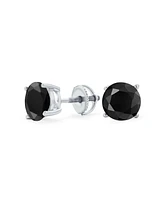 Bling Jewelry Round Cubic Zirconia Cz Solitaire Stud Earrings Rose Gold Plated Sterling Silver Screwback