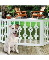 Etna Products Wooden Pet Gate: White Floral