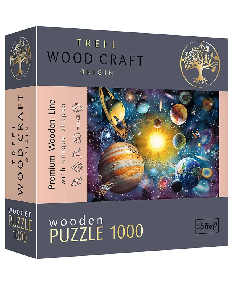Trefl Wood Craft 1000 Piece Wooden Puzzle - Journey Through the Solar System